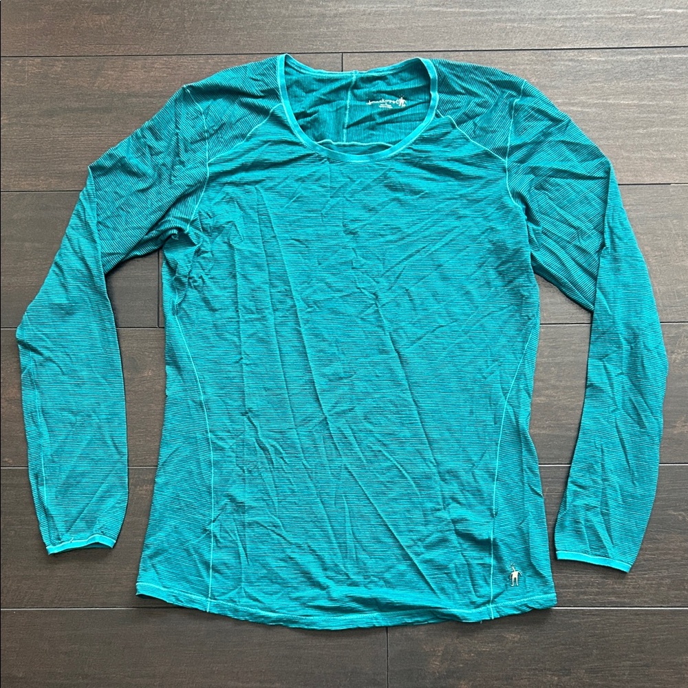 Smartwool long sleeve T size Large - aqua